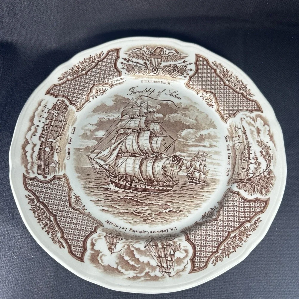 Alfred Meakin Collector Plate FAIR WINDS The Friendship of Salem‎ Vtg